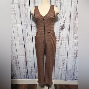 Wild Fable Houndstooth Brown Jumpsuit